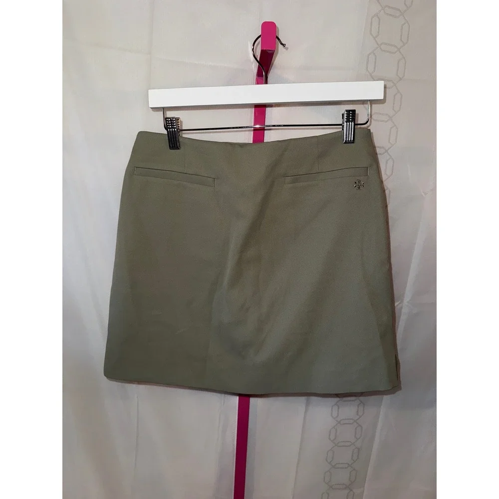 Tory Burch Ruffle Wrap Performance Skort Sage Green Olive Size 6 Golf Tennis